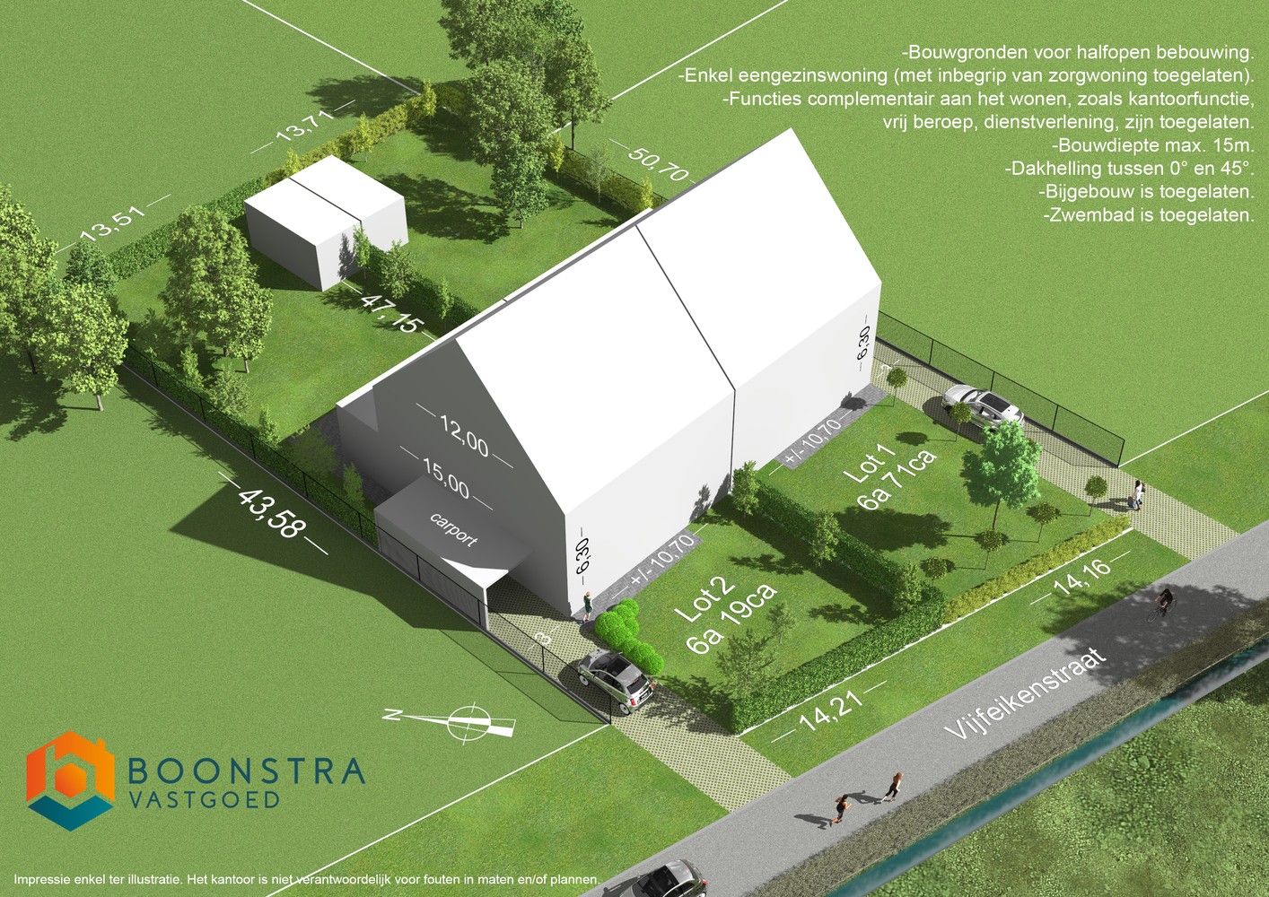 Bouwgrond van 619 m² voor halfopen bebouwing te Tildonk - foto 1