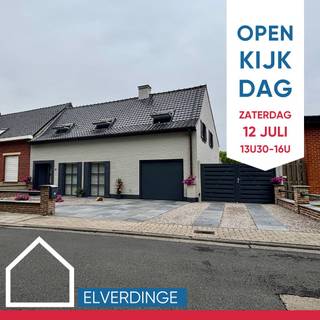 In het charmante dorp Elverdinge bevindt zich deze uitstekend onderhouden halfopen woning, ideaal voor gezinnen en tuinliefhebbers.SCHRIJF JE IN VOOR...