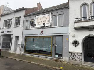 Deze voormalige brasserie heeft heel wat ruimte. jammer genoeg beschikken we enkel over de foto's aan de buitenzijde.Het gelijkvloers is praktisch...