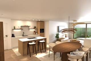 Prachtig nieuwbouwcomplex<br /><br />In de Albrecht Rodenbachlaan 8 te De Haan verrijst een exclusief en kleinschalig nieuwbouwproject bestaande uit slechts vijf stijlvolle appartementen en vijf privatieve staanplaatsen. Dankzij de uitstekende ligging bevindt u zich op wandelafstand van zowel het bruisende centrum als de zeedijk.<br /><br />Het gebouw krijgt een hedendaagse architectuur en wordt afgewerkt met hoogwaardige materialen, waarbij comfort, duurzaamheid en kwaliteit centraal staan.<br /><br />De 5 appartementen bestaan steeds uit een openkeuken die doorloopt op de eetplaats en living, 2 slaapkamers, badkamer en apart toilet. Het gelijkvloers geniet van een privatieve tuin terwijl de andere appartementen genieten van een zonneterras vooraan en achteraan. <br /><br />Daarnaast is bij elk appartement een privatieve staanplaats inbegrepen en kunnen bewoners gebruikmaken van een gemeenschappelijke fietsenberging.<br /><br />Bent u op zoek naar een comfortabele woning, een tweede verblijf aan zee of een interessante investering? Neem dan vrijblijvend contact op met Victor via victor@immofrancois.be of telefonisch op +32 470 64 60 28 voor meer informatie.<br /><br />Troeven<br /><br /><ul><li>Rustige ligging <br /><br /></li><li>Op wandelafstand van het centrum en zeedijk<br /><br /></li><li>Uitstekend EPC<br /><br /></li><li>Nieuwbouw</li></ul>