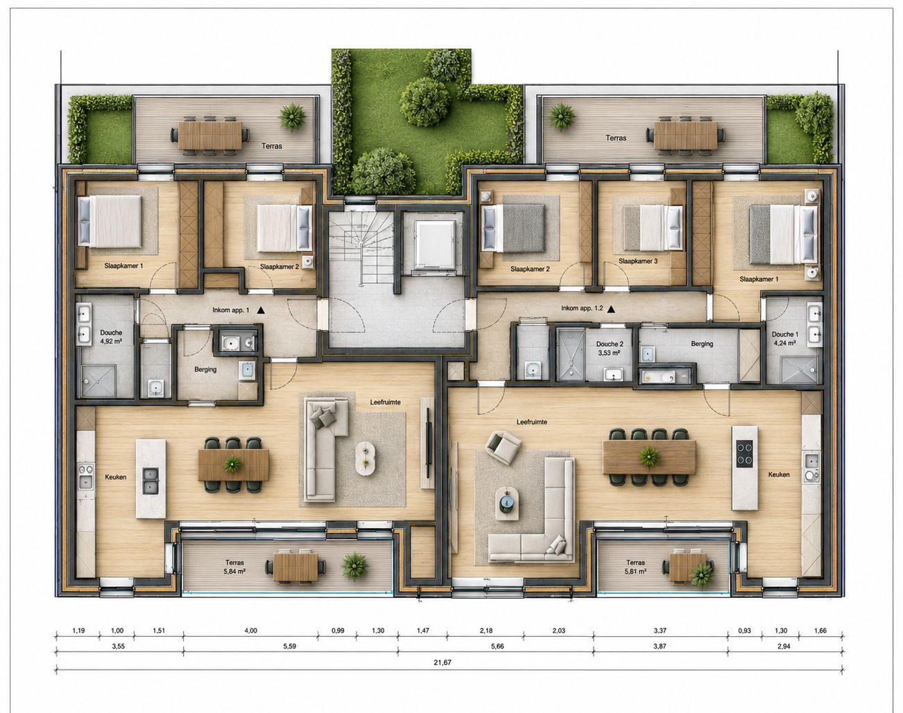 Appartement met 3 slaapkamers, 6% BTW met geothermische warmtepomp te Zedelgem - foto 4