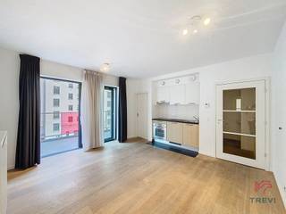 Europese wijk. Prachtig ONGEBOUWDE appartement met 1 slaapkamer van ±45 m² op de 8e verdieping van een gebouw uit 2014. Entreehal met...