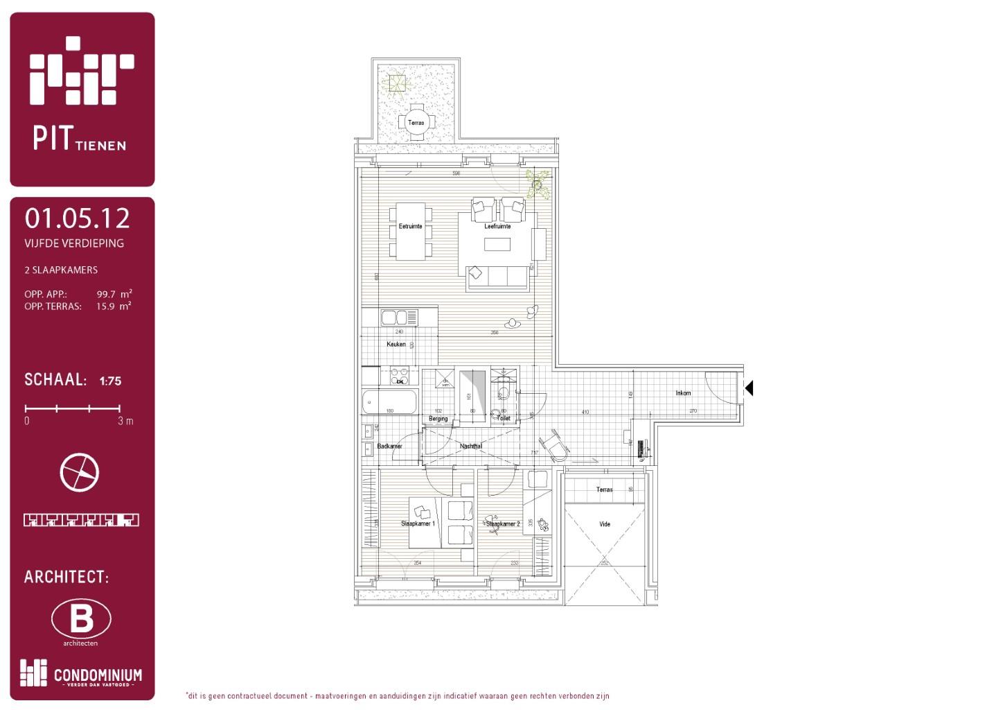 Appartement te koop in Tienen met 2 slaapkamers - foto 1