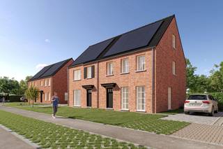 <p><strong>Lot 8 van dit nieuwbouwproject is een mooie halfopen bebouwing op een perceel van 287 m² en heeft een bewoonbare oppervlakte van circa 166 m².<span> Dit lot heeft volgende indeling: Op het gelijkvloers vinden we een inkomhal met gastentoilet, leefruimte met salon, eetplaats en een open keuken en aansluitend een ruime berging. Op de eerste verdieping bevindt zich de badkamer met bad en douche en drie volwaardige slaapkamers. Met een zolderverdieping bereikbaar via een vaste trap beschikt de woning over de mogelijkheid tot een 4de slaapkamer.</span></strong><br /><br /><span>Algemene info</span><br />Dit nieuwbouwproject met 12 woningen wordt gerealiseerd aan de Ploegstraat te Poederlee. Deze weg is een nieuwe zijstraat van de Kouter. Doordat deze nieuwe weg doodlopend is, komt er hier geen doorgaand verkeer waardoor er een autoluwe omgeving ontstaat. Er is hierbij niet enkel plaats voor bebouwing maar ook voor openbaar groen. Dankzij een charmant groen pleintje vormt deze verkaveling een rustig geheel waar het aangenaam wonen is.</p>
<p>Een van de grote troeven van dit project is zijn mooie ligging. U woont hier immers in het hart van Poederlee waardoor u alle nodige winkels en gezellige horecazaken vlak bij de deur vindt. In de ruimere omgeving vindt u echter ook veel groen wat dan weer uitnodigt tot een mooie wandeling of een ontspannende fietstocht.</p>
<p><span>Bij het ontwerp van de woningen werd bewust gekozen voor een klassieke architectuur waardoor dit project een tijdloze uitstraling krijgt.</span></p>
<p><span>Ook binnen werd er veel aandacht geschonken aan woonkwaliteit. Zo hebben alle woningen een ruime, lichte woonkamer met open keuken. Hierbij staan de leefruimtes in direct contact met de achtertuin. Hierdoor kunt u dus steeds genieten van het zicht op uw volledig aangelegde tuin.</span></p>
<p><span>Dankzij deze troeven biedt dit project dan ook een mooie kans op een duurzame en kwalitatieve woning op een toplocatie te Poederlee.</span></p>