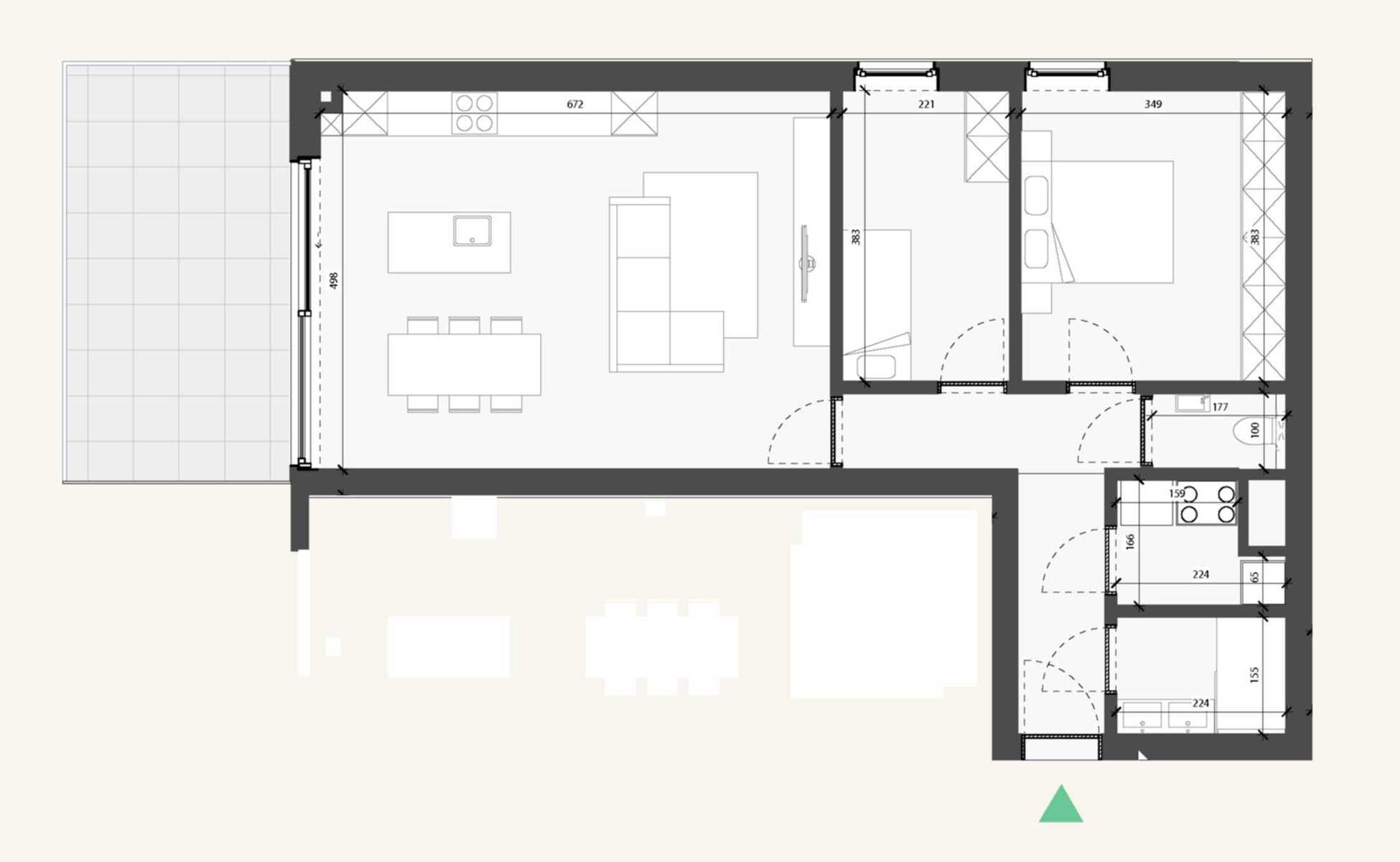 0.6 Gelijkvloers appartement met 2 slaapkamers - foto 2