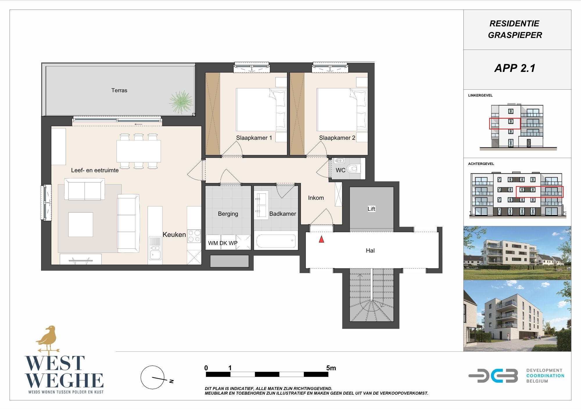 Nieuwbouw ruim tweeslaapkamer appartement op tweede verdieping met BEN-label en zongericht terras in Leffinge - foto 4