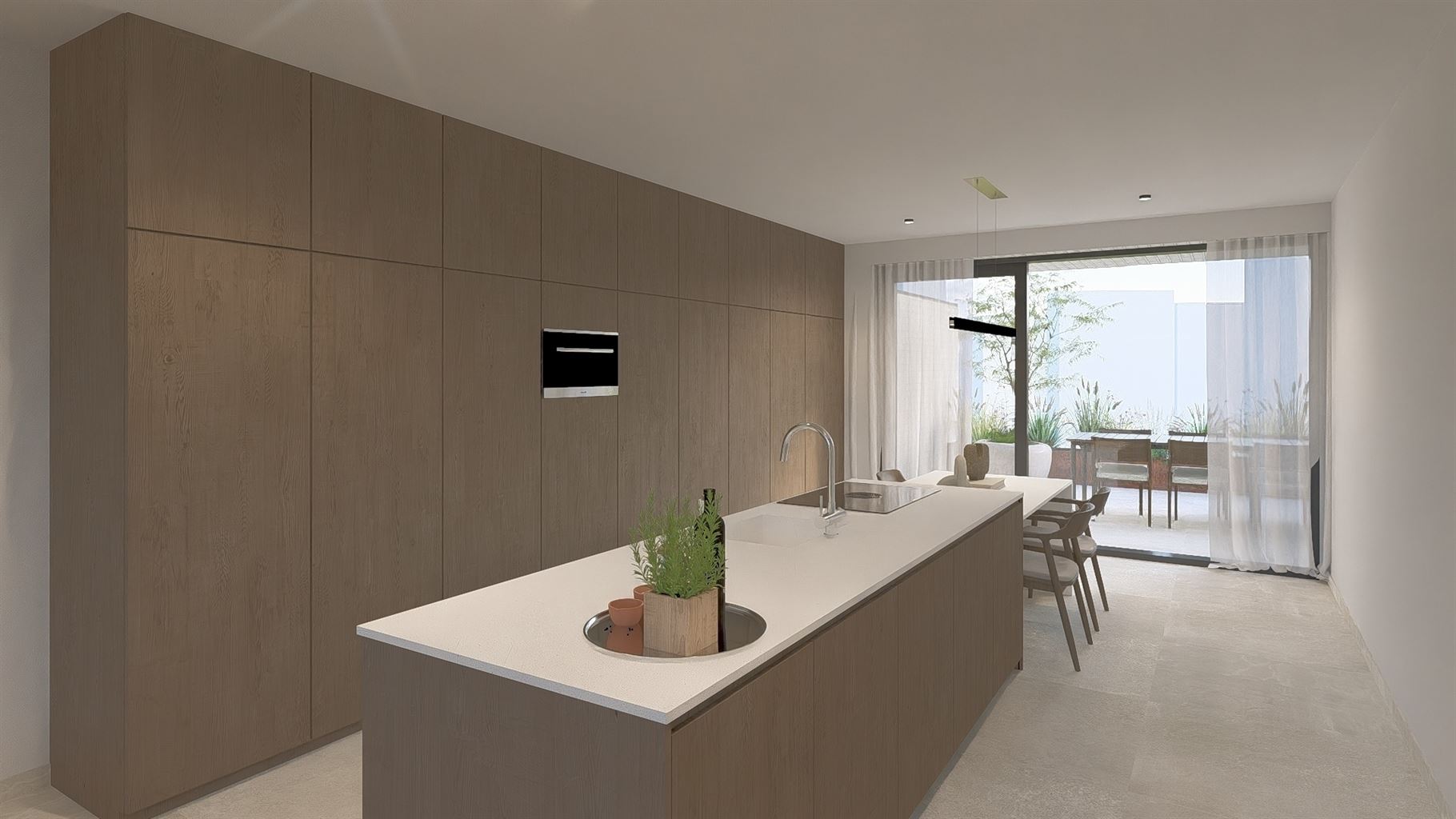 Zeer ruim 1-slaapkamerappartement op de eerste verdieping met uitzonderlijk terras (43m2) en ondergrondse parkeerplaats in hartje Maaseik. - foto 3
