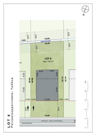 <p><strong>Nieuwe verkaveling</strong> in Neeroeteren aan de voormalige Melkerij bestaande uit <strong>2 woningen op grote percelen, 3 bouwgronden met vergunde plannen en achterliggende percelen grond</strong>. De percelen zijn allen zuid georiënteerd. De plannen voor de bouwgronden zijn vergund, geschikt voor een open bebouwing en hebben soepele bouwvoorschriften. <br /><br />De verkaveling ligt op een boogscheut van het centrum van Neeroeteren met een supermarkt en school op 500 meter. Hier woon je mooi met de achterzijde grenzend aan de Tapziepbeek, wat voor een extra natuurlijk karakter van de tuinen zorgt. Op de percelen achter de Tapziepbeek kan er volgens de verkavelingsvoorschriften niet gebouwd worden, wat betekent dat het groene karakter behouden zal blijven. Deze percelen kan je bij aankopen indien gewenst.<br /><br /><strong><u>LOT 4: bouwgrond met vergund plan:</u></strong><br />-Perceel Lot 4 voor open bebouwing;<br />-Totale oppervlakte van 07a40ca.<br /><br />De achterliggende percelen grond (Loten 6 t.e.m. 10) kunnen optioneel apart of in zijn geheel bij aangekocht worden. Deze totale oppervlakte bedraagt 58a61ca. <br /><br /><strong>Zeer soepele bouwvoorschriften:</strong><br />- bouwdiepte gelijkvloers: maximaal 17m<br />- bouwdiepte verdieping: maximaal 12m<br />- bouwbreedte: minimaal 8m<br />- bouwhoogte: maximaal 2 bouwlagen onder de kroonlijst: 6,5 meter bij hellende daken en 7,00 meter bij platte daken<br />- nokhoogte: maximaal 11 meter ten opzichte van het maaiveld<br />- dakhelling: vrij<br /><br />Bouw je eigen woning volgens de meest recente normen en dit helemaal naar je eigen smaak. De plannen zijn vergund dus snel starten met bouwen is mogelijk!<br /><br />De vermelde prijs bestaat uit:<br />-Grondkost: 142.900€<br />-Verkavelings, opmetings- en architectkost: 14.750€</p><p>Vermelde prijs is exclusief registratie, btw en notariskosten. Wij ontzorgen je ook voor de verkoop van je huidige woning! Contacteer ons op info@jansenrealestate.be of 011 39 90 50.<br /><br /><em>*De renders zijn indicatief en tonen de vergunde plannen; het betreft bouwgrond met vergunde plannen, met mogelijkheid tot realisatie van de woning op aanvraag.</em></p>