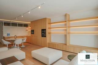 This apartment is located in a very central area in Knokke-Heist, on a side street of Lippenslaan, within walking distance of both the beaches and the station. The apartment has been renovated with attention to detail and the best materials.<br /><br />Composition: Spacious living room (with parquet flooring and many built-in cupboards) consisting of the lounge and dining area. The lounge provides access to the terrace through a sliding door. The open kitchen reflects taste and quality (Miele appliances, mortex finish, etc.). 2 well-proportioned bedrooms with their respective luxurious shower rooms and built-in cupboards. Storage room with the possibility of connecting a washing machine.<br /><br />Feel free to contact us with all your questions or to schedule your appointment (7/7): 0478 93 72 00 or maxime@maelsteen.be