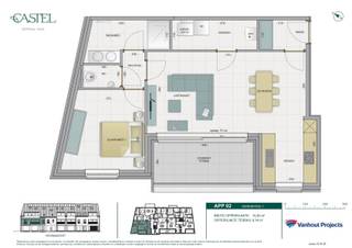 <p>Ontdek <strong>Residentie "</strong><b>CASTEL"</b>, een kleinschalig en stijlvol nieuwbouwproject in het hart van Kasterlee. <br /><br />Onder de kerktoren en op wandelafstand van winkels, horeca en dorpsvoorzieningen is het hier genieten van comfortabel wonen met alles vlakbij.<br />Het project omvat <strong>9 energiezuinige appartementen</strong> met 1, 2 of 3 slaapkamers, waaronder ruime duplexappartementen, en <strong>2 casco handelsruimtes</strong> op het gelijkvloers.Dankzij de hoogwaardige afwerking, veel lichtinval, E-peil E20, zonnepanelen, warmtepompen, vloerverwarming én vloerkoeling is residentie Castel helemaal klaar voor de toekomst. <br />De centrale ligging combineert dorpsgezelligheid met vlotte verbindingen richting Geel, Turnhout en Herentals, én natuur in de onmiddellijke omgeving.<br /><br /><strong>APPARTEMENT 2</strong> situeert zich op de 1ste verdieping en heeft een bruto bewoonbare oppervlakte van 74,40m². Het omvat o.a. 1 slaapkamer en een terras van 8,14m².<br /><br />Privé parkeerplaatsen, carports &amp; bergingen zijn beschikbaar en zijn bij aan te kopen tegen meerprijs.<br />Parkeerplaats: 8.000€ - 10.000€<br />Carports: 14.900€<br />Berging: 5.400€ - 7.400€</p>
<p><strong>Castel: centraal, duurzaam en zorgeloos wonen in Kasterlee.</strong></p>