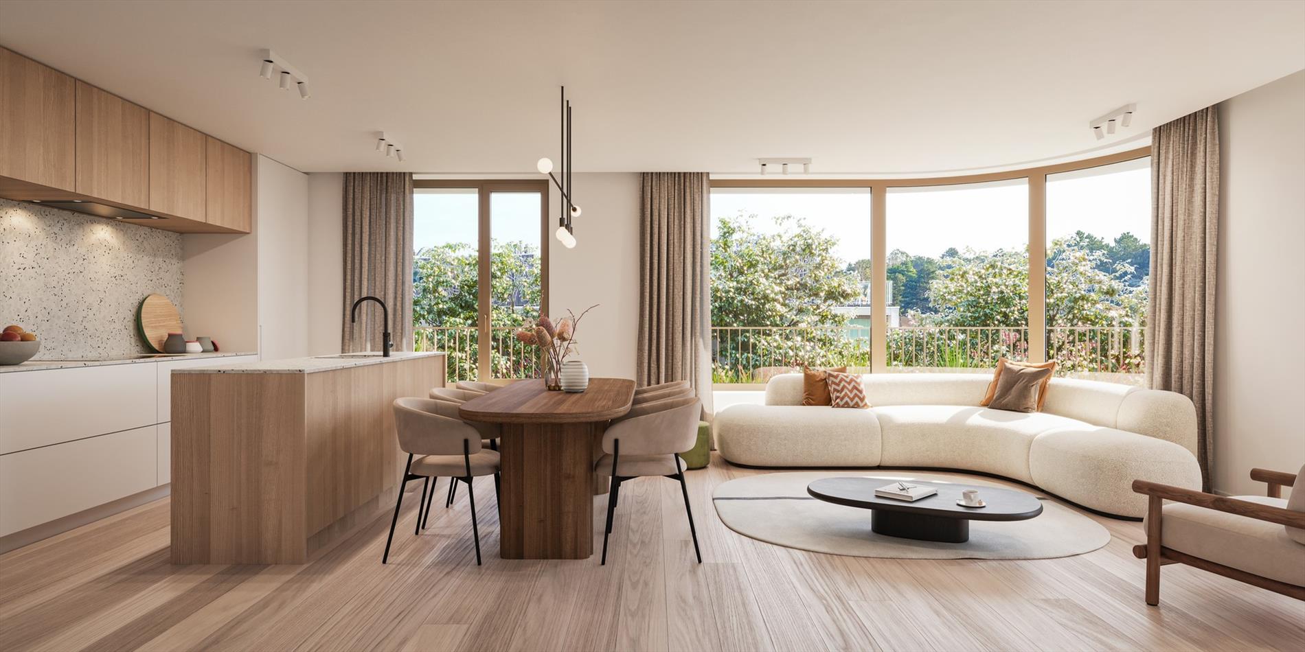 Ruim 1-slaapkamerappartement met magnifiek hoekterras in nieuwbouwresidentie La Verderie - foto 2