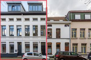 In het hart van 2060 ligt deze karaktervolle dubbelwoonst op wandelafstand van winkels scholen en openbaarvervoer in de directe omgeving. <br />De huidige eigenaars hebben twee herenhuizen laten verbouwen tot één geheel bestaande uit verschillende units.<br />Er is een ruime triplex met 3 slaapkamers. De master bedroom heeft op de tweede verdieping een mezzanine, de badkamer heeft een bad, aparte douche. Via de master bedroom en de badkamer is er toegang tot een mooi terras met uitzicht. Daarnaast is er een riante woonkamer met open keuken en een grote tussenruimte, aansluitend is er een tweede terras met een fraai uitzicht op de Sint-Amandskerk. <br />Op de gelijkvloers is er een aparte toegang tot een volledig ingericht appartement met 1 slaapkamer. Deze is voor het moment verhuurd met een mooi rendement. <br />Daarnaast is er een polyvalente ruimte die is ingericht als studio met extra badkamer. Deze ruimte is geschikt voor vrije beroepen. <br />Achteraan de woning is er een atelier dat dienstdoet als garage (mogelijkheid om 6 auto’s te parkeren) en werkruimte met een aparte toegang via de Sint-Nobertusstraat.<br />De woning beantwoord aan de voorwaarden voor een kangeroewoning. Daarnaast zijn er diverse mogelijkheden door de verschillende units. <br />Er zijn twee aparte ingangen en een inrit tot de garage via de Sint Nobertusstraat <br />EPC: 183 kWh/m², P-score: D, G-score: D, Stedenbouwkundige inlichtingen in aanvraag.