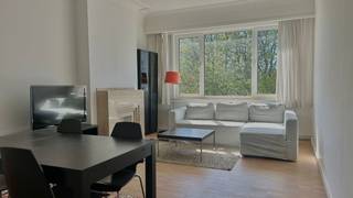 <p>Dit ruim appartement van ca 92 m² is gelegen in de Schildersstraat, middenin het levendige Zuid. Schitterend gelegen tegenover het Museum voor Schone Kunsten en vlakbij de gezellige Leopold de Waelplaats en Marnixplaats, kortom een droomlocatie op wandelafstand van alle places to be.</p>
<p>Het appartement bevindt zich op de vierde verdieping vanwaar u een adembenemend uitzicht heeft op het Koninklijk Museum voor Schone Kunsten en de authentieke bootgevel aan de overzijde van de straat. Dankzij de brede raampartijen in de leefruimte profiteert u maximaal van dit uitzicht en bovendien heeft u privatief genot van een prachtig dakterras van ca 21 m² met 360° zicht over de stad.</p>
<p>Het appartement is volledig gerenoveerd. Authentieke elementen werden behouden en in hun oorspronkelijke glorie hersteld, wat perfect tot zijn recht komt in de kwaliteitsvolle afwerking van elke ruimte.</p>
<p>De leefruimte is uitermate licht en zonnig en is gelegen op een stijlvolle parketvloer, wat zorgt voor een knusse en warme sfeer. De aansluitende keuken is volledig geïnstalleerd en uitgerust met alle nodige toestellen. Van hieruit is tevens een gezellig tweede terras bereikbaar. <br /><br />Aan de rustige achterzijde kan de ruime masterbedroom gebruikmaken van een badkamer met ligbad/douche en lavabo. Apart toilet. <br />Een tweede slaapkamer aan de voorzijde kan perfect ingericht worden als bureauruimte, logeerkamer, dressing of kinderkamer.</p>
<p>Maandelijkse kosten: 100 Euro <br />Provisie op verbruik van verwarming en water: 100 Euro. <br />Elektriciteit en gas zijn privé op te nemen door de huurder. <br /><br />Beschikbaar vanaf 1 juli 2026.</p>