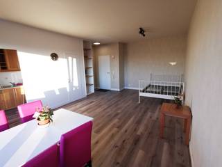 Gerenoveerde studio met uitzicht over Antwerpen, gelegen vlak aan het Groen Kwartier:Deze lichtrijke studio van 40 m² is gelegen op de 8e verdieping...