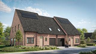 INDELING VAN DE WONING<br /><br />GELIJKVLOERS<br /><br />- Inkomhal- Gastentoilet- Bureau- Leefruimte met open keuken- Trap naar boven- Inpandige garage<br />EERSTE VERDIEP<br /><br />- Nachthal met zolderluik- Apart toilet- Badkamer- Badkamer met toilet- 3 slaapkamers- Berging/ 4de slaapkamer<br /> ZOLDERVERDIEP<br /><br />- Zolderruimte<br />Afbeeldingen zijn steeds illustratief en contractueel niet bindend.<br /><br />De koper heeft deels nog inspraak in de stijl en afwerking van de woning voor zover deze zaken niet werden vastgelegd door vergunning of bestelling van materialen.<br /><br />TIP: Hoe sneller U beslist in de bouwfase, des te meer inspraak U heeft in de keuze van materialen en/of afwerking.<br /><br />ECO-uitvoering dat voldoet aan strenge energienormen.<br /><br />- Zonnepanelen- Doorgedreven isolatie- Warmtepomp i.p.v. gas- Vloerverwarming- Ventilatie D- Max. E-peil = 30- Elektriciteitsaansluiting : 3 fasen