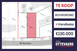 Mooi gelegen perceel bouwgrond - 401 m². 12 m x 33.40 m - geen bouwverplichtingen - alle nutsleidingen voorzien.