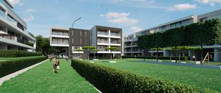 Het appartement is gelegen op gelijkvloers en werd op plan ingedeeld als volgt:Open ingerichte keuken met aanpalende berging, leefruimte met...