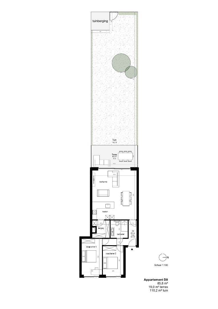 Gelijkvloers appartement met tuin - foto 4