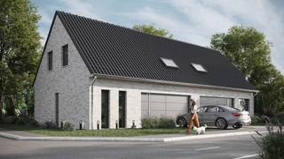 De woningen worden op het gelijkvloers ingedeeld met een inkomhal, een gastentoilet, een eet- &amp; leefruimte, een geïntegreerde keuken, een afzonderlijke berging EN een garage.<br /><br />Op het verdiep worden vier slaapkamers opgetrokken, samen met een nachthal, een afzonderlijk toilet en een badkamer.<br /><br />De zolderruimte is bereikbaar via een een uitkapbare zoldertrap dewelke wordt geïntegreerd in het plafond van de nachthal.<br /><br />Bijgevoegde 3D is illustratief.<br /><br />Het PLUS lastenboek wordt toegevoegd aan deze woning.<br /><br />In dit lastenboek staat :<br /><br />- Verlichtingsarmaturen in diverse ruimtes- Laminaat in slaapkamers en nachthal- De oprit (indien van toepassing) alsook het terras worden aangelegd in betonklinkers op fundering, weliswaar rekening houden met eventuele stedenbouwkundige verplichtingen of beperkingen.- Op de vrije perceelsgrenzen wordt een afsluiting geplaatst onder de vorm van een groene of grijze draad of indien de vergunning geen afsluiting toelaat; een levende haag met leidraad en palen.- De hoven en tuinen worden voorzien van onderhoudsvriendelijke beplanting en/of gazon
