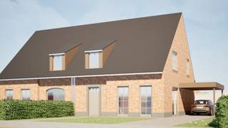 Langs de Westkerkestraat te Eernegem vinden we ter hoogte van nummer 153 deze rustieke nieuwbouwwoning terug op perceeloppervlakte van 470 m².<br /><br />De Westkerkestraat (N368) is een belangrijke verbindingsweg tussen het centrum van Eernegem en Westkerke. Alle nodige voorzieningen zoals bakker, beenhouwer, school, grootwarenhuis en apotheek bevinden zich op wandel- of fietsafstand.<br />Dankzij een nabijgelegen busknooppunt (lijnen 21 & 52) op slechts 150 meter, geniet u van een vlotte verbinding met Brugge en Oostende.<br /><br />Deze halfopen woning bestaat op de gelijkvloerse verdieping uit een inkomhal met apart toilet, een ruime leefruimte met open ingerichte keuken en daarnaast een ruime was-en bergruimte. <br />Op de eerste verdieping bevinden zich 3 slaapkamers, waarvan 1 met dressing, een ruime badkamer en een nachthal met apart toilet. Tevens beschikt deze woning over een zolder.<br />Overigens beschikt de woning over een ruime, westgerichte tuin en carport. <br />(Gvg, WgLk, Gmo, Gvkr, Vv) ~ E-peil: 30 ~ Ref. OU28291<br /><br />Vraag gerust naar ons lastenboek en een duidelijke prijsraming op kantoor.<br /><br />De woning wordt tot in de puntjes afgewerkt, waarbij u als klant volledige inspraak in de afwerking hebt. <br /><br />Dit ontwerp is op heden in vergunningsaanvraag bij de gemeente Ichtegem.<br />Verkopen kunnen nog niet worden gerealiseerd, een reservering maken is wel mogelijk.<br /><br />Residentie Vastgoed treedt niet op als bemiddelaar maar als verkoper van het onroerend goed.