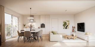 <p><strong>De werken zijn volop aan de gang en de oplevering wordt verwacht rond de zomer van 2026 ! <br /><br />Rustig wonen, met uitzicht op een groen en autoluw park met waterpartij: Dat is nieuwbouwproject TAMBOER, gelegen aan Kasteelloop, een gloednieuw binnengebied aan de rand van de stad, net binnen de ring. Het park vormt een groene schakel met een aangename fiets- en wandelroute tussen het Stadspark en het centrum. Dat betekent rustig wonen in hartje Turnhout, en toch op een steenworp van de Grote Markt, alle voorzieningen, scholen, winkels, openbaar vervoer, het Stadspark en met een gunstige verbinding naar de E34 Antwerpen-Eindhoven. Tamboer trekt volop de kaart van duurzaamheid: De appartementen zijn “bijna-energieneutraal” (BEN) en maken gebruik van groene energiebronnen. </strong><br /><br />Een nieuwbouwproject met kwaliteitsvolle materialen, een persoonlijke begeleiding en een afwerking naar wens. De appartementen zijn dankzij het<strong> A-label “bijna-energieneutraal” (BEN)</strong> en gericht op de toekomst. Tamboer is een ecologisch verantwoord, duurzaam en energiezuinig woonproject: Slimme ventilatietechnieken, uitstekende (akoestische) isolatie, energievriendelijke vloerverwarming, regenwater recuperatie, doordachte materiaalkeuze, groene gevels die zorgen voor verkoeling, ... U bent er dus van verzekerd dat uw appartement moeiteloos voldoet aan steeds maar strengere normen. Uw verbruik wordt zo laag mogelijk gehouden, en dat voelt u in uw portemonnee. <br /><br />Het zijn stuk voor stuk ruimtelijke appartementen met een praktische indeling en <strong>veel lichtinval </strong>dankzij de grote raampartijen en de juiste oriëntatie. Verder beschikt ieder appartement over een ruim en zongericht terras met een minimumdiepte van 2m80. Dit zijn<strong> echte "leefterrassen"</strong>, waar u heerlijk kan vertoeven met zicht op het <strong>omliggende groen</strong>. Elk appartement wordt tot in de puntjes afgewerkt, volledig naar uw smaak. Dit zorgt voor een ideale woonomgeving, voor uzelf, of als <strong>investering</strong>. <br /><br />De wagen kan u kwijt in de ondergrondse parkeergarage – een bewuste keuze om bovengronds meer ruimte te laten voor groen. Voor uw fiets(en) is een <strong>grote, afgesloten fietsenstalling</strong> voorzien en andere spullen bergt u probleemloos in uw private kelderberging. <br /><br />Er zijn verschillende appartementen, met keuze uit <strong>1 - 2 of 3 slaapkamers en riante (hoek)terrassen.</strong> Oppervlaktes beginnen vanaf 69m² en gaan tot 133m², telkens exclusief de ruime terrassen tot maar liefst 61m². <strong>Prijzen starten vanaf € 227.900,</strong> exclusief aankoopkosten. Een aantal appartementen zijn uitermate geschikt als investering. Kortom, voor ieder wat wils! Wij bekijken met veel plezier wat er voor u in aanmerking kan komen.</p>
<p><strong>Wie is de projectontwikkelaar?</strong> DC Belgium is al decennia een toonaangevende ontwikkelaar in heel het land. Zij behoren tot de topvan de Belgische vastgoedontwikkelaars en staan voor betaalbare kwaliteit, een gevarieerd woonaanbod en veel aandacht voor groen. Deze jarenlange ervaring garandeert gemoedsrust: U bent verzekerd van een persoonlijke begeleiding doorheen het volledige aankoopproces en een afwerking tot in de puntjes, naar uw smaak en budget. <strong>Bovendien geniet u van een 100% voltooiingsgarantie dankzij de Wet Breyne. </strong></p>