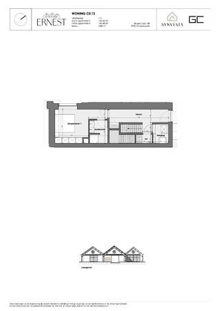 Deze moderne woning maakt deel uit van het nieuwbouwproject Ernest in Oudenaarde – een eigentijdse en duurzame woonontwikkeling op een gunstige locatie.<br /><br />Op het gelijkvloers komt u binnen via een uitnodigende inkomhal met een apart toilet, een ruime berging, een comfortabele slaapkamer en een badkamer uitgerust met een douche en dubbele wastafel.<br /><br />De eerste verdieping biedt een nachthal, een tweede apart toilet, een slaapkamer met aansluitende dressing en een eigen badkamer met inloopdouche en dubbele wastafel.<br /><br />Vervolgens betreedt u de lichtrijke leefruimte met open keuken – het kloppend hart van de woning. Dankzij de grote raampartijen baadt de ruimte in natuurlijk licht en is er een directe verbinding met het aangename terras, ideaal voor een ontspannen moment of een gezellig diner in de buitenlucht.<br /><br />Een bijkomende troef is de aangename groenzone, die rust en privacy biedt en het buitengevoel versterkt.<br /><br />Deze woning combineert hedendaagse architectuur met functioneel wooncomfort – perfect voor wie modern en flexibel wil wonen.<br /><br />Alle oppervlaktes zijn BVO. EPC en KI zijn nog niet gekend.<br /><br />De foto’s zijn louter illustratief.