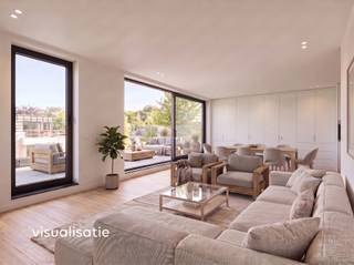 <span><span>Residentie Wildeman is een exclusief nieuwbouwproject in hartje Arendonk. De centrale, groene ligging in combinatie met de aandacht voor duurzame energie maken dit project uniek. De 41 moderne appartementen worden voorzien van energie dankzij een warmtenet en deels door zonnepanelen. Daarnaast zijn er 5 commerciële ruimten voorzien. Het project wordt voorzien van een ondergrondse parking. De verkoop van residentie Wildeman geschiedt onder de Wet Breyne.</span></span>
<p>Appartement A2.3 bevindt zich op de tweede verdieping en heeft een oppervlakte van 100m². Het beschikt over een open ingerichte keuken, 2 slaapkamers en een ruim terras van 21,90 m².</p>