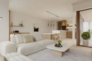 Appartement te koop in nieuwbouwproject Edgeview – Topligging in het hart van De Panne<br /><br />Op de hoek van de Ankerweg en de Duinkerkerlaan, op amper 50 meter van het strand en de bruisende winkelstraat, verrijst het stijlvolle nieuwbouwproject Edgeview. Hier woont u in het hart van De Panne, met de Zeedijk, winkels, restaurants en de wekelijkse markt op wandelafstand.<br /><br />Dit kleinschalige en moderne project omvat vier appartementen en één handelspand, verdeeld over zes bouwlagen. Dankzij de hedendaagse architectuur, grote raampartijen en kwalitatieve afwerking biedt Edgeview een uniek wooncomfort aan de Belgische kust.<br /><br />Dit appartement op de derde verdieping beschikt over een aparte inkomhal, een ruime en lichtrijke leefruimte met open keuken en toegang tot het terras. Daarnaast is er een kleine slaapkamer of bureauruimte, eveneens met toegang tot het terras, een afzonderlijk gastentoilet, een praktische berging en een ruime slaapkamer met aansluitende badkamer.<br /><br />