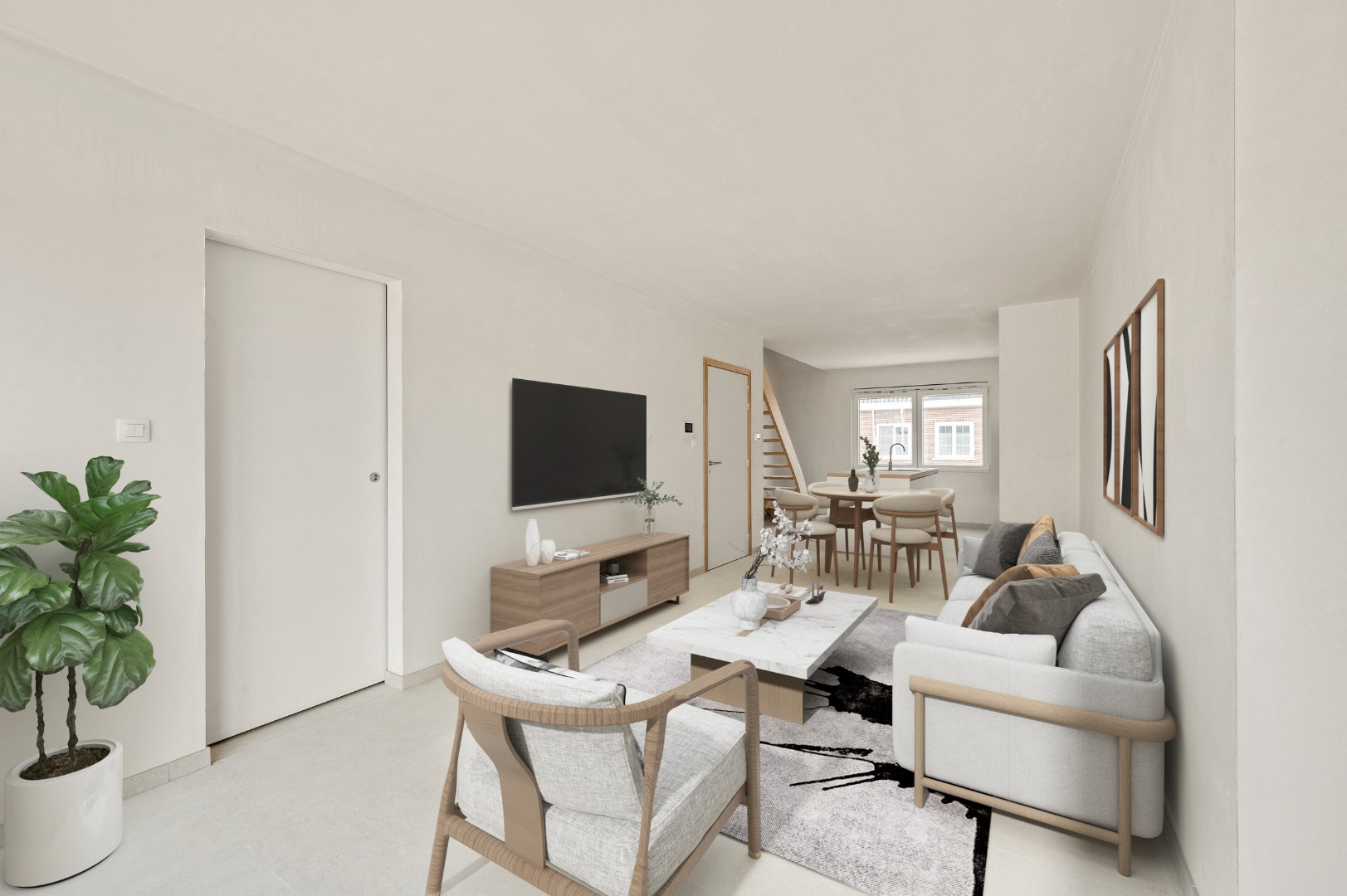 DUPLEX NIEUWBOUWAPPARTEMENT MET 2 SLPKS EN RUIM TERRAS TE GELUWE - foto 1
