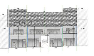Voor meer info of een bezoek, bel 054 69 39 39 - Vergund bouwproject voor vier rijwoningen met zes parkeerplaatsen en zicht op de Dender. Een...