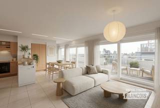Ontdek deze exclusieve penthouse te koop in Blankenberge, waar ruimte, comfort en een uitzonderlijke ligging samenkomen. Gelegen op de tiende verdieping biedt deze unieke eigendom een woonervaring van hoog niveau, met zijdelings zee- en havenzicht, een royaal zonneterras en een overvloed aan natuurlijk daglicht.<br /><br />Via de inkomhal, voorzien van gastentoilet en praktische vestiairemogelijkheid, betreedt u de leefruimte. De kamerhoge raampartijen over de volledige breedte, uitgerust met elektrische zonnewering, laten het daglicht rijkelijk binnenstromen en creëren een aangename woonervaring en verbinding tussen binnen en buiten. De open keuken zorgt voor een natuurlijke overgang met de leefruimte. Verder beschikt deze penthouse in Blankenberge over twee slaapkamers, elk met een eigen badkamer, waar comfort en privacy centraal staan. <br /><br />Het absolute pronkstuk van deze eigendom is het royaal zonneterras waar u in alle rust kunt profiteren van de zon en een fenomenaal zicht. Dankzij de gunstige ligging kunt u genieten van zowel haven- als zeezicht. Bovendien beschikt de residentie over een gemeenschappelijke fietsenberging die het praktische aspect versterkt. <br /><br />Bent u op zoek naar een eigendom die zelden op de markt komt? Dan is deze penthouse absoluut een bezoek waard.<br /><br />Interesse? Neem vandaag nog contact op met Immo Francois. <br /><br />Denk je eraan om je woning in Blankenberge te verkopen? Neem vrijblijvend contact op met Iben van Immo Francois in Blankenberge voor een gratis schatting via iben@immofrancois.be.<br /><br />