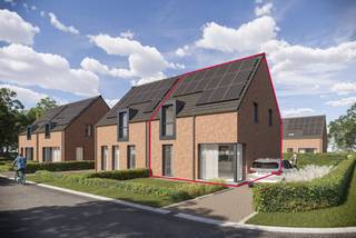 Deze halfopen woning maakt deel uit van nieuwbouwproject "Export", rustig gelegen in het gezellige centrum van Dessel.<br /><br />Deze woning is gebouwd op lot 76, een hoekperceel (Golding - Export) met een perceeloppervlakte van 309m².<br />De bewoonbare oppervlakte bedraagt 120m². <br /><br />Via de inkomhal is er toegang tot de open leefruimte met eetkamer en keuken. Achteraan is een grote glaspartij aanwezig die uitgeeft op de oostgerichte tuin. Naast de keuken is een berging/wasplaats aanwezig. Op het gelijkvloers is er tot slot nog een gastentoilet.<br />De eerste verdieping beschikt over 3 slaapkamers en een badkamer met bad, douche, lavabo en toilet.<br />Een valtrap geeft nog toegang tot de opbergzolder.<br /><br />Parkeren kan op de oprit naast de woning.<br /><br />De afwerking is volledig inbegrepen volgens lastenboek. <br />De woning wordt uitgerust met zonnepanelen en een warmtepomp en zal bijgevolg erg energiezuinig zijn.<br />Omwille van het lage E-peil (&lt;E20), geniet u 5 jaar vrijstelling van onroerende voorheffing.