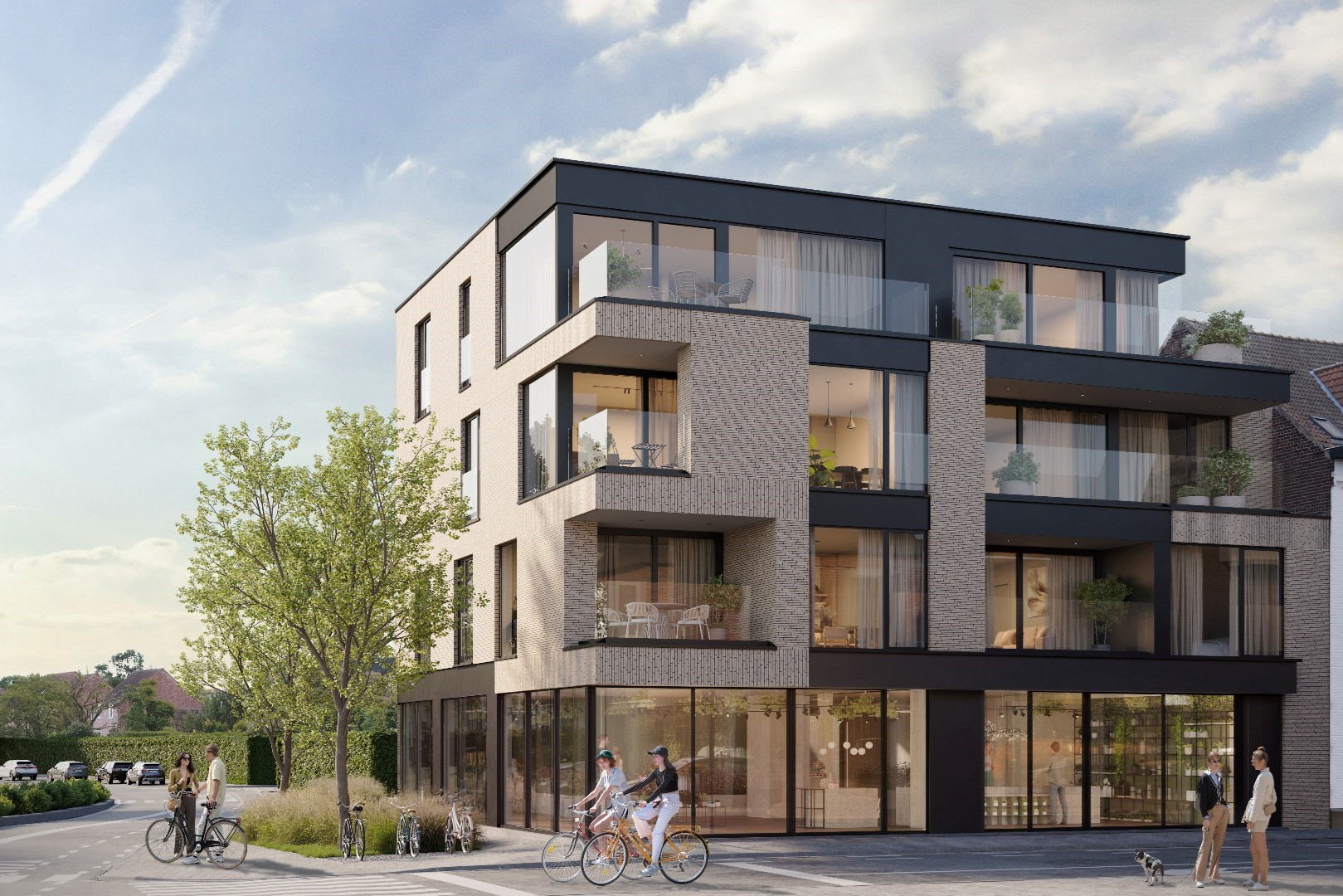 Gelijkvloerse handelsruimte van 143 m² met luxe appartement op een toplocatie in Waregem! - foto 1