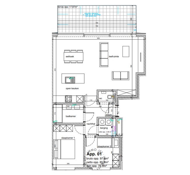 Gelijkvloers nieuwbouwappartement met tuin en twee slaapkamers - foto 4