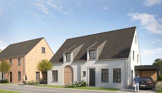 We bouwen deze tijdloze, halfopen woningen in de Kleine Ardooiesestraat in Roeselare. Je woont er in een rustige en aangename omgeving, perfect voor wie dicht bij het centrum wil wonen zonder de drukte van het stadsleven. De straat ligt in een residentiële wijk, met een mix van charmante woningen en moderne appartementen. De Kleine Ardooiesestraat biedt een ideale balans tussen comfort en gemak in een gezellige, groenrijke buurt.

Elke woning beschikt over: een inkomhal met toilet, een bureau beneden, een woon- en eetkamer met aansluitend een -naar eigen keuze ingerichte- open keuken, een carport, 3 slaapkamers (4 mogelijk), een badkamer, een afzonderlijk toilet boven en berging. Je kiest zelf de afwerkingsmaterialen voor keuken, badkamer, vloeren en binnendeuren. Het gebruik van een warmtepomp in combinatie met vloerverwarming en zonnepanelen zorgt ervoor dat jouw toekomstige energiefactuur onder controle blijft (E10).

Benieuwd? Contacteer ons en informeer naar de mogelijkheden.
