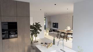 Deze stijlvolle nieuwbouwwoning maakt deel uit van een kleinschalig woonproject in het gezellige centrum van Wijchmaal. Met een beschikbare bruto oppervlakte van ca. 146 m² (exclusief af te werken zolder van 31,9 m²) werd deze woning ontworpen met oog voor ruimte, licht en wooncomfort. De architectuur onderscheidt zich door de hoge plafonds van 2,70 meter op het gelijkvloers, de grote raampartijen met authentieke raamverdeling en de kwalitatieve afwerking. Dankzij de extra hoge ramen wordt een uitzonderlijk gevoel van ruimte en licht gecreëerd.<br />De woning wordt uitgerust met moderne technieken die garant staan voor energiezuinig en comfortabel wonen: vloerverwarming, ventilatiesysteem D, een lucht-waterwarmtepomp en zonnepanelen (vermogen tussen 3.000 en 3.600 Wp). Optioneel kan actieve koeling voorzien worden.<br /><br />Dankzij de centrale ligging bevinden winkels, horeca, scholen, sportfaciliteiten en openbaar vervoer zich op wandel- en fietsafstand, terwijl u tegelijkertijd geniet van de rust en het groene karakter waarvoor Wijchmaal zo geliefd is.<br /><br />De woning wordt standaard volgens het lastenboek afgewerkt, maar kan desgewenst ook casco worden aangekocht.<br /><br />De woning is als volgt ingedeeld:<br />GELIJKVLOERS:<br />- Inkomhal<br />- Gastentoilet<br />- Ruime leefruimte met open keuken<br />- Berging / wasruimte<br />- Open carport<br /><br />VERDIEPING 1:<br />- Nachthal<br />- Slaapkamer 1<br />- Slaapkamer 2<br />- Slaapkamer 3 <br />- Badkamer<br />- Apart toilet<br /><br />VERDIEPING 2:<br />- Ruime zolderverdieping bereikbaar met vaste trap (voorzien van chape)<br /><span>- Mogelijkheid tot 4de slaapkamer en berging</span><br /><br />TUIN:<br />- Privatieve tuin<br />- Perceelafsluiting voorzien met zwarte Bekaertdraad<br />- Verhardingen in de voortuin inbegrepen en aangelegd door de projectontwikkelaar<br /><br />EXTRA TROEVEN:<br />+ Rustige ligging in het centrum van Wijchmaal<br />+ Totale bruto vloeroppervlakte van 178,3 m²<br />+ Unieke architectuur<br />+ Regenwaterput van 7.500 liter aangesloten op toiletten, wasmachine en buitenkraan<br />+ Ruime zolderverdieping met uitbreidingspotentieel<br />+ Nieuwste technieken en toekomstgerichte energieprestaties<br /><br />Droomt jij van een energiezuinige nieuwbouwwoning met een unieke uitstraling op een centrale locatie? Contacteer ons en we helpen je dichtblij verder!