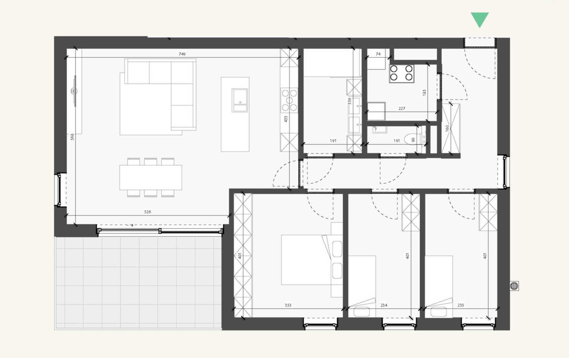 0.1 Gelijkvloers appartement met 3 slaapkamers - foto 2