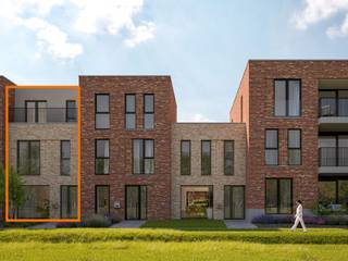 Deze gesloten bebouwing met een grondoppervlakte van 140m² combineert efficiënt ruimtegebruik met hedendaags wooncomfort. Op het gelijkvloers vind je een open leefruimte met keuken, een berging en een apart toilet. De eerste verdieping beschikt over drie slaapkamers, een ingerichte badkamer, een berging en een apart toilet. De tweede verdieping heeft een ruime slaapkamer met dressing, een berging en een tweede optionele badkamer. Geïnteresseerd? Neem contact op via 03 808 43 94 of info@matexi.be.