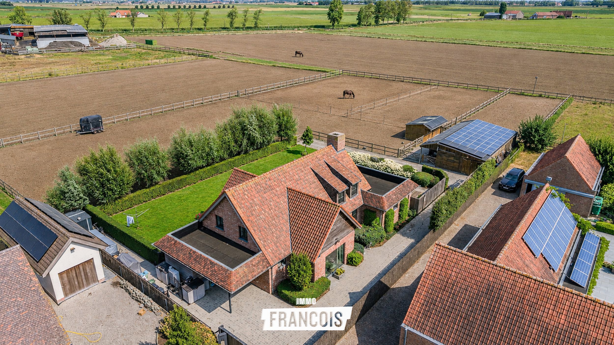 Exclusieve landelijke villa (2020) met zwembad, paardenstallen en E-peil E25 in Booitshoeke (Veurne) op 5.987m2 - foto 4