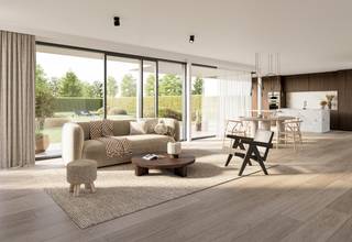 Op een prachtige groene ligging in het kleinschalige project Kastanjeveld bevindt zich deze ruime nieuwbouwvilla op een perceel van 968 m². De woning combineert hedendaags wooncomfort met veel licht, ruimte en een doordachte indeling, en kan bovendien onder voorwaarden aangekocht worden aan het verlaagde btw-tarief van 6%.<br /><br />De gelijkvloerse verdieping werd ontworpen met veel aandacht voor openheid en natuurlijke lichtinval. Dankzij de grote raampartijen geniet de leefruimte van een aangenaam contact met de tuin. Naast de ruime woon- en eetkamer met open keuken is er ook een afzonderlijke bureauruimte, ideaal voor thuiswerk.<br /><br />Op de verdieping bevinden zich vier volwaardige slaapkamers. De master bedroom beschikt over een aansluitende dressing en private badkamer, waardoor een comfortabele privésuite ontstaat. Voor de overige slaapkamers is er een tweede, afzonderlijke badkamer voorzien.<br /><br />Deze luxueuze villa kan volledig naar eigen smaak worden afgewerkt waarbij gebruik gemaakt wordt van kwalitatieve materialen en de nieuwste technieken.<br /><br />Dit alles in de rustige, bosrijke omgeving, in een doodlopende straat en op fietsafstand van het centrum en de winkels van Veldegem.<br /><br />Er rust geen bouwverplichting op dit project.