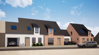 In de dorpskern van Izenberge, deelgemeente van Alveringem ter hoogte van de Izenbergestraat 113 bouwt Residentie Vastgoed weldra een nieuwbouwproject bestaande uit 3 ruime gezinswoningen. Deze woningen hebben een grondoppervlakte vanaf 655 m² tot 1.064 m² en bieden u een prachtig vergezicht op het Vlaamse polderlandschap. Alveringem, een charmant en pittoresk dorpje in het hart van de Westhoek, biedt een unieke mix van geschiedenis, natuur en gastvrijheid. Gelegen te midden van groene weiden en idyllische landschappen, is Alveringem de perfecte woonplaats voor wie op zoek is naar rust en authenticiteit.<br /><br />Deze woning met lotnummer 1 ligt op een perceel van 668 m² waarvan 100,65 m² bebouwd. Deze woning heeft een bewoonbare oppervlakte van 176,45 m² en bestaat uit een inkomhal met apart toilet, een ruime leefruimte met open ingerichte keuken, een was -en bergruimte en een inpandige garage. Op de eerste verdieping bevinden er zich nog 4 slaapkamers, een ruime badkamer en een nachthal met apart toilet. Voorts beschikken alle woningen over een diepe tuin met landelijk verzicht. (Gvg, WgLk, Gmo, Gvkr, Vv) ~ E-peil: max E30 ~ Ref. OU26040<br /><br />Vraag gerust naar ons lastenboek en een duidelijke prijsraming op kantoor.<br /><br />Residentie Vastgoed treedt niet op als bemiddelaar maar als verkoper van het onroerend goed