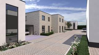Moderne nog te bouwen woning op een perceel van 2are 12ca in een nieuwe verkaveling in zijstraat van de Grote Steenweg 59 te Zoutleeuw.<br />In totaal komen in deze verkaveling 12 nieuwbouwwoningen. Momenteel zijn er al 3 gebouwd en bewoond. Nu starten de werken van de volgende 3 woningen op de loten 2, 3 en 4.<br />De woning is een halfopen bebouwing en is als volgt ingedeeld. Op het gelijkvloers is er een inkomhal met trap naar verdieping, toilet, woonkamer opgedeeld in zithoek en eethoek, open ingerichte keuken, berging. Op de verdieping zijn er 3 slaapkamers waarvan 1 met dressingruimte, badkamer met ligbad, toilet, enkele lavabo en een berging. Naast de woning is er een carport. Terras en tuin zijn toegankelijk via een schuifraam in de woonkamer.<br />Vloer, keuken, badkamer en deuren zijn door architect en promotor gekozen en geïnstalleerd.<br />Deze woningen kunnen aangekocht worden aan 6% BTW (voor kopers die aan de voorwaarden voldoen).