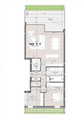 Te huur - Halle - Residentie Hallepoort (Blok C - app 0.2) - Splinternieuw appartement gesitueerd op de gelijkvloersverdieping met ruime woonkamer, volledig ingerichte (open) keuken, berging, badkamer, apart toilet. Nachthal en 2 slaapkamers (Kamer1: 13,6 vierkante meter en Kamer2: 11,1 vierkante meter). Aanpalend terras en privatieve tuin. <br /><br />Staanplaats in de ondergrondse garage voor 1 wagen (P21).<br /><br />Beschikbaar per 1 april 2026.<br /><br />Huurprijs: 1250euro/maand + 80euro/maand kosten (onderhoud gemeenschap)<br /><br />Oplevering gebouw voorzien voor einde maart. Wenst u als eerste een bezoek? Aarzel niet en neem contact op via info@dehenauvastgoed.be of per 0473 36 48 23. <br /><br />EPB nog niet afgeleverd (nieuwbouw) - indicatief EPC label A (S-peil: 26/ E-peil:18)<br /><br /> 