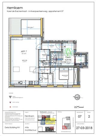<p><span>Centraal gelegen, 1 slaapkamer appartement, dichtbij centrum, school, openbaar vervoer, groen en waterbus. Het energiezuinig appartement is gelegen op de tweede verdieping van een nieuw gebouw met lift. Het appartement bestaat uit een inkomhal met plaats voor vestiaire, living met open keuken, schuifraam met doorgang naar het terras op tegels, 1 slaapkamer, badkamer met bad en lavabo, apart toilet met handenwasser en een berging met aansluiting voor wasmachine. In de kelder vinden we een autostaanplaats en een individuele kelderberging. Er zijn ook twee plaatsen voorzien in de gemeenschappelijke fietsenberging. Dit appartement is gebouwd volgens de BEN-normen en is voorzien van individuele zonnepanelen.</span></p><p><span> </span></p>