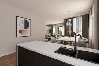 <strong>Energiezuinig nieuwbouwappartement op de eerste verdieping</strong><br /><span>Op zoek naar een licht, modern en energiezuinig appartement in het hart van Antwerpen? Dit 1-slaapkamerappartement op de eerste verdieping is precies wat je zoekt! De aankoop aan het voordelige btw-tarief van 6% is mogelijk.</span><br /><br /><strong>Ligging<br /></strong><span>Gelegen aan de in opwaardering zijnde 'Stuivenbergsite', waarbij een groene omgeving wordt gecombineerd met diensten en horeca en in de nabijheid van Park Spoor Noord. Ideaal voor een ontspannen wandeling na een lange dag. Gelegen op wandelafstand van het openbaar vervoer, winkels en horeca. De nabijheid van verschillende campussen (KDG, AP, ...) maakt dit interessant als investering.</span><br /><br /><strong>Beschrijving</strong><br /><span>U betreedt het appartement in de inkomhal, die toegang geeft tot het toilet, de badkamer, de slaapkamer en de ruime leefruimte. Deze lichtrijke leefruimte wordt voorzien van een volledig zelf te personaliseren keuken en geeft toegang tot het gezellige terras. Aansluitend aan de keuken vindt u nog een praktische berging.</span><br /><br /><span>Het appartement wordt afgewerkt met duurzame en kwalitatieve materialen en voldoet aan de recentste isolatie- en ventilatienormen. Deze is voorzien van een ventilatiesysteem type D en wordt verwarmd door middel van vloerverwarming en een lucht-water-warmtepomp. De koper heeft de vrije keuze het appartement af te werken naar eigen smaak. De keuken en badkamer zijn uit te kiezen naar budget. Standaard wordt er gewerkt met een uit te kiezen keramische vloertegel en laminaat in de slaapkamer. Wenst u een parketvloer? Dat kan!</span><br /><br /><span>Hiernaast beschikt het gebouw over een gemeenschappelijke fietsenberging en op 30m een Velo-station, ideaal voor wie de stad wil ontdekken met de fiets. Toch liever met de auto? Op 50m vindt u een Cambio-autodeelstation.</span><br /><br /><strong>Troeven<br /></strong><span>✓ Lage energiekosten: bijna-energieneutraal (E-peil &lt; 30)</span><br /><span>✓ Aankoop mogelijk aan 6% BTW, onder voorwaarden</span><br /><span>✓ Af te werken naar eigen smaak</span><br /><span>✓ Ook interessant als investering</span><br /><br /><span>Kortom, een ideaal appartement voor wie op zoek is naar een moderne, energiezuinige stadswoonst of een rendabele investering in Antwerpen. Mis deze kans niet en <strong>contacteer ons vandaag </strong>nog voor het lastenboek en bijkomende informatie!</span><br /><br /><em>De foto's zijn artist impressions en geven een idee van hoe het appartement er afgewerkt uit kan zien. Het appartement wordt niet bemeubeld opgeleverd.</em>