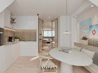 Dit prachtige project belichaamt stijlvol wonen in Knokke, waar hoogwaardige architectuur en <br />verfijnde afwerking samenkomen om een uitzonderlijke woonervaring te bieden.<br /><br />Locatie:<br />Deze unieke residentie is gelegen aan Kerkstraat 50 te Knokke-Heist op wandelafstand van het strand en nabij winkels, supermarkten en invalswegen. Dit kleinschalige, stijlvolle project bestaat uit vier moderne appartementen met 1 tot 2 slaapkamers, inclusief een duplexappartement met privétuin. <br /><br />Indeling en Voorzieningen<br />- Gelijkvloers: inkomhal, fietsenstalling, vuilnislokaal, vier privatieve bergingen, en een tuin. <br />- Appartementen: ruime en lichtrijke indelingen, hoogwaardige keukens en badkamers, en royale terrassen. <br />- Gemeenschappelijke delen: lift, inkomhal met videofonie, en een hoogwaardige afwerking. <br /><br />Afwerking en Comfort<br />- Strakke architectuur met duurzame en tijdloze materialen. <br />- Vloerverwarming en superisolerende beglazing voor optimaal comfort. <br />- Energiezuinig ontwerp (E-peil ≤ 26) met zonnepanelen en regenwaterrecuperatie. <br />- Uitstekende thermische en akoestische isolatie. <br /><br />Keuzemogelijkheden <br />Kopers genieten van de mogelijkheid tot maatwerk voor afwerkingen zoals keukens en vloeren binnen een flexibel budget. Eventuele aanpassingen aan het standaardpakket zijn bespreekbaar. <br /><br />Aarzel niet om ons te contacteren voor meer informatie via: tel.: 050 62 44 14 of via knokke@immax.be
