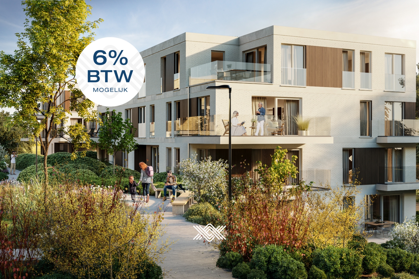 Gelijkvloers tweeslaapkamer appartement met terras en tuin - foto 1