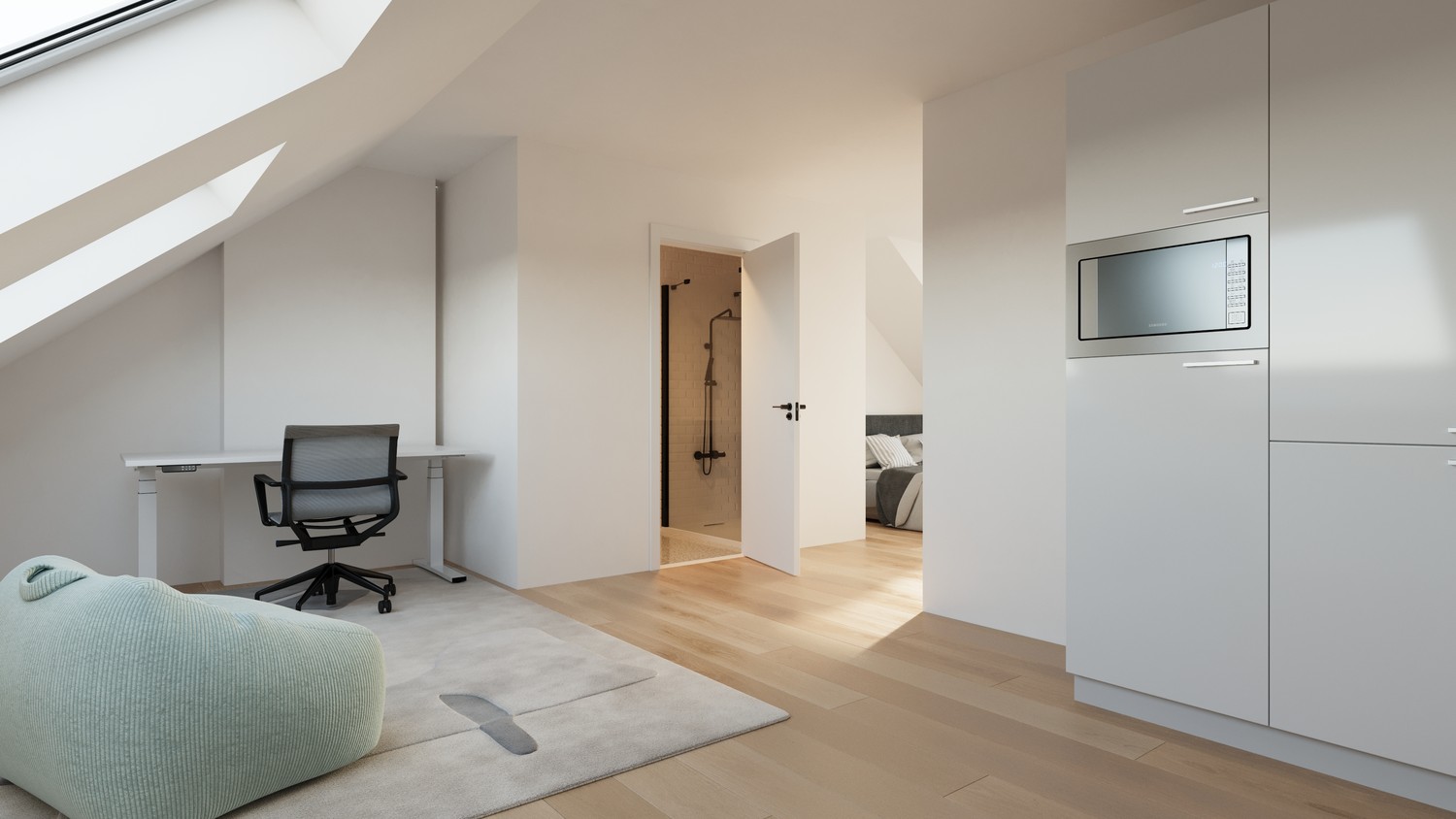 TOTAALRENOVATIE : Zeer mooie vergunde opbrengstwoning met 8 gemeubelde studentenkamers met eigen sanitair. - photo 5