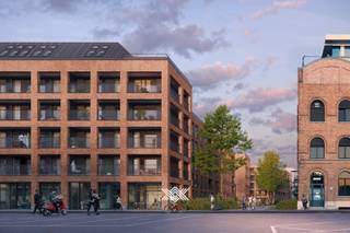 Dit hoekappartement van 108m² beschikt over een lichtrijke eet- en leefruimte met hoge plafonds en rechtstreekse toegang tot het terras van 30m²...