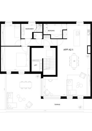 A2.1 is een ruim energiezuinig appartement met 2 slaapkamers op de 2de verdieping met een grote leefruimte met open keuken. Het zonnige zuidwest gerichte terras is bereikbaar vanuit de leefruimte via schuifraam. Net naast de keuken bevindt zich een ruime bering. 2 ruime slaapkamers (1 grote en 1 kleinere) . In de inkomhal heeft u de mogelijkheid een vestiairekast te plaatsen. De badkamer is voorzien van een ruime douche en dubbel lavabomeubel en er is een apart toilet. Dit zeer energiezuinig appartement wordt verwarmd met een collectieve warmtepomp. Ondergronds bevindt zich een gemakkelijk bereikbare keldergarage met staanplaatsen en berging. De autostaanplaats dient mee aangekocht te worden voor een prijs van 27.500,00 euro exclusief kosten. De eerste kopers hebben de mogelijkheid om een tweede autostaanplaats mee aan te kopen. Dit mooie appartement is gelegen in de tuinen van het volledig gerenoveerde Clarissenklooster. Vanaf uw leefruimte en terras heeft u een prachtig zicht op de gemeenschappelijke tuin en klooster. Maak een afspraak voor een bezoek ter plaatse.